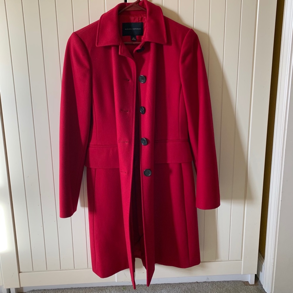 Banana Republic Red Wool Coat